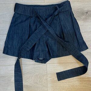 Alexis Dark Wash High Waist Belted Shorts XS